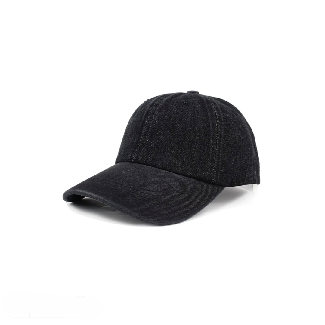 Denim Black Baseball Cap for Men & Women - Tendi