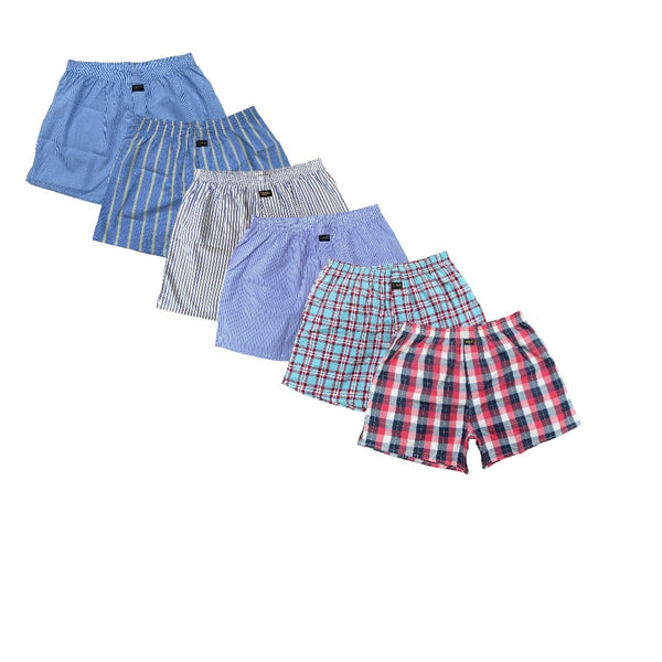 Cotton Boxer Shorts 6-Pack | Economy Pack  | Random Colors