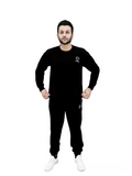 Black Fleece Sweat Set | Sweat Shirt + Sweat Trouser Pant | Winter - Tendi