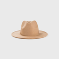 Tendi Classic Wool Felt Fedora Hat Beige - Gentlemen Hat for Men & Women - Tendi