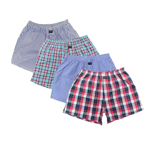 Cotton Boxer Shorts 4-Pack Random Colors