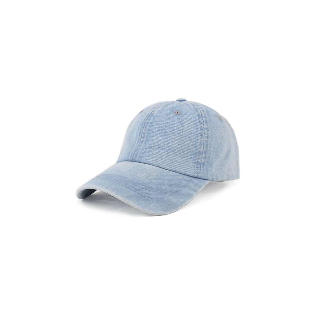 Denim Light Blue Baseball Cap for Men & Women - Tendi