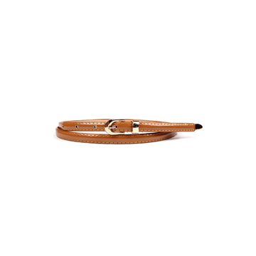 Brown Thin Leather Belt For Women - Tendi