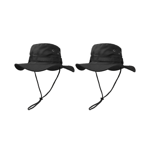 Unisex Floppy Hat | Outdoor Travel Hat | Black Color | Pack of 2 - Tendi