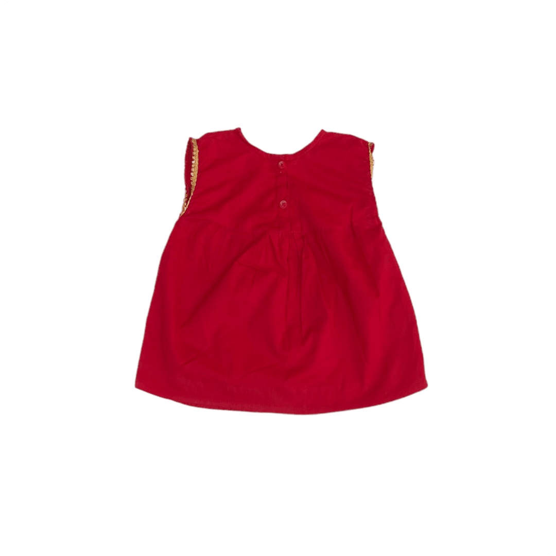 Red Sleeveless Frock - Tendi