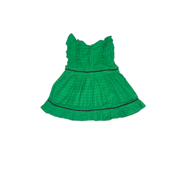 Green Cute Sleeveless Frill Frock